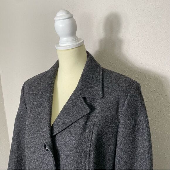 Izzi Collections Charcoal Gray 100% Wool Pea Coat Women's Size Large - Picture 12 of 16